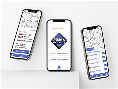Online Parking Space Finding App app app design graphic design ui uiux ux