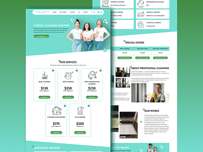 Landing Page | Capital Cleaning Masters branding cleaning service design graphic design illustration landing page logo ui uidesign ux uxdesign website