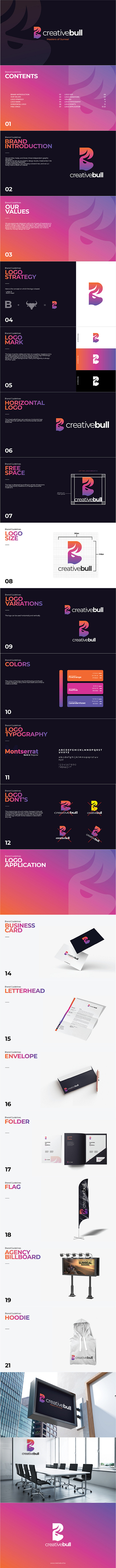 CreativeBull - Logo & Branding Guidelines brand brand identity branding branding guidelines colors design graphic design illustration logo logotype typography ui vector