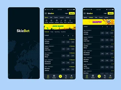 SkieBet Sports Betting App betting figma sports betting ui ux