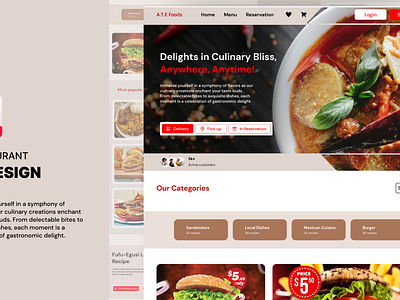 RESTAURANT UI/UX LANDING PAGE app lamdingpage productdesign ui ux web