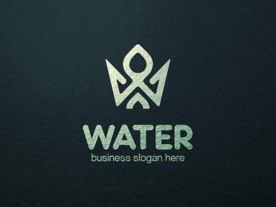 Water W Drop Crown Logo brand design identity initial w logo logo design logotype monogram royal water template w letter water crown logo water drop crown water logo