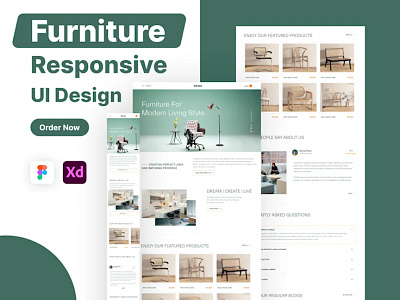 Furniture Responsive Landing Page Design branding graphic design ui