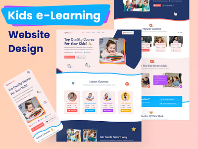 E-Learning Landing Page Design branding graphic design ui