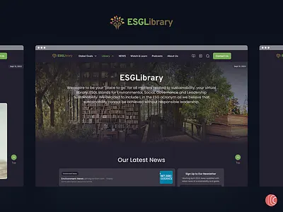 ESGLibrary - A Sustainable Website animation branding graphic design logo motion graphics ui