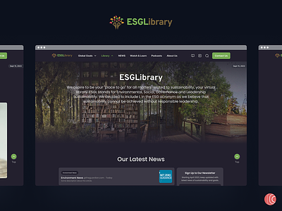 ESGLibrary - A Sustainable Website animation branding graphic design logo motion graphics ui