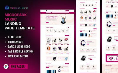 Micropark Music Landing Page UI Design adobe xd e commerce website design figma graphic design landing page mockup ui design uiux user experience user interface ux design website design