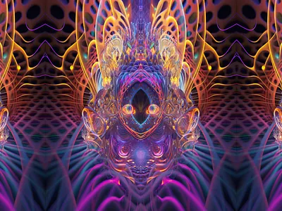 Noetic Holography abstract animation beauty colorful colors floral futuristic gradient graphic design illustration imagination pattern print psychedelic shading shapes trippy vibrant vintage whimsical