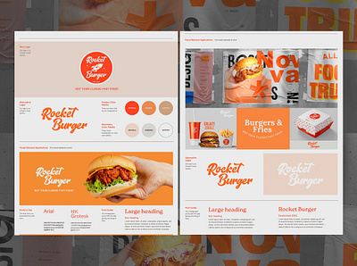 Brandboard for Rocket Burger * / Brand Identity - Logo - Name brand brand identity brandboard branding design graphic design logo packaging packagingdesign ui ux vector
