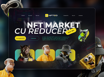 NFT market - hero section hero section ui web design