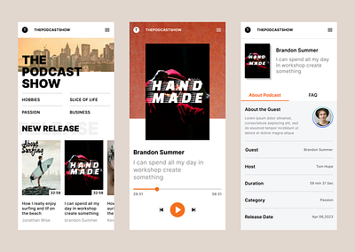 #Exploration - Podcast Website - Mobile Version graphic design hobbies mobile version music new release podcast screen show ui
