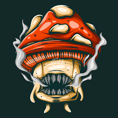 Monster Mushroom apparel art character clothing design doodle illustration merchandise monster mushroom sticker