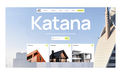 Katana Real Estate Webflow Template animated apartments homes interactions real estate real estate agent real estate website webflow website