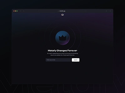 Metafy Pro / Branding branding coin dark mode email collection landing page logo