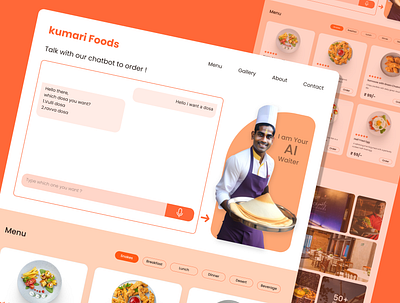 Restaurant Website - AI Chatbot food foodwebsite freelance india landingpage restaurant restaurantwebsite ui ux webpage