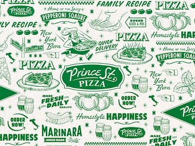 PRINCE ST. PIZZA REBRAND branding design italy logo newyork pizza prince