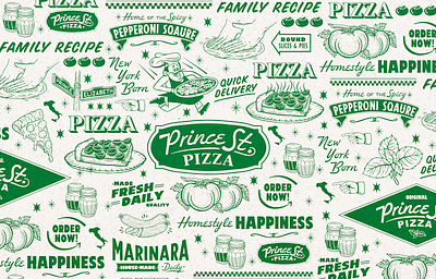 PRINCE ST. PIZZA REBRAND branding design italy logo newyork pizza prince