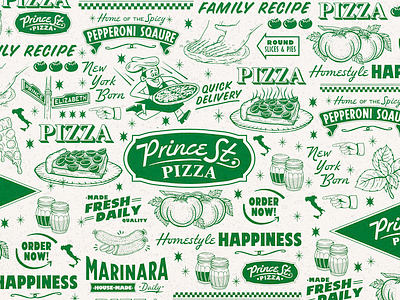 PRINCE ST. PIZZA REBRAND branding design italy logo newyork pizza prince