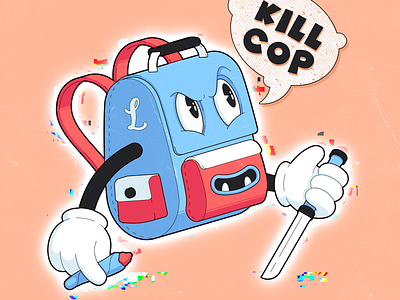 KILL COP's 2024 2d 2d art cartoon cop creative creepy design flat funny graphic design illustration kill police vector vector illustration