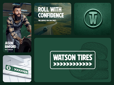 Watson Tires branding design logo logomark mechanic simple tires