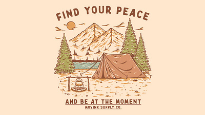 Vintage Hand Drawn Mountain Illustration Camping Vibes branding design graphic design illustration logo mountain nature vector