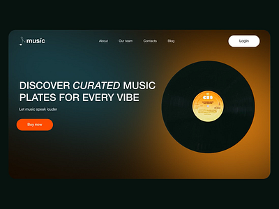 Online store for selling vinyl records branding daily ui design figma graphic design illustration logo melody music records song songs spotify track tracks ui ux vector vinyl webdesign