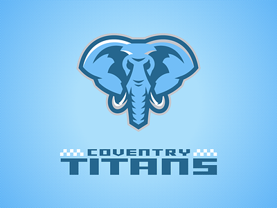 Coventry Titans branding checker board coventry design elephant england football graphic design great britain logo united kingdom