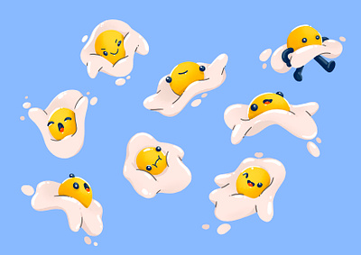 Eggs cartoon character concept design illustration vector zutto