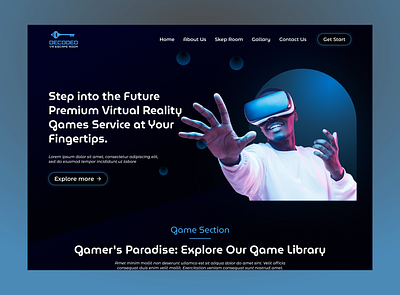 Virtual Reality Games Website 3d ui virtual reality vr website