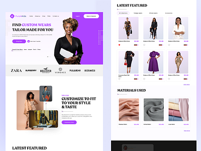 Purplekida Landing Page app branding design fashion design figma graphic design illustration jibon ali logo tailoring typography ui uiu uiux ux vector websites