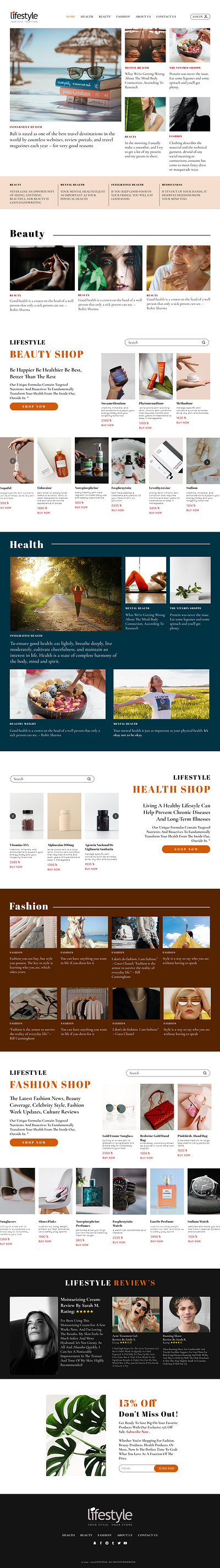 LifeStyle Website Design fashio lifestyle ui website