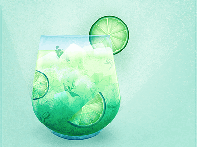 Mint Mojito artwork design drink editorial food and drink foodillustration illustration summer drin teture ui vector