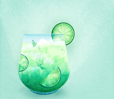 Mint Mojito artwork design drink editorial food and drink foodillustration illustration summer drin teture ui vector