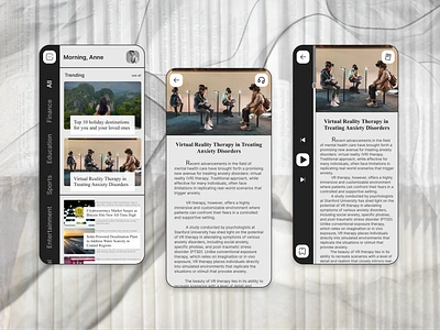 News Paper Mobile Application app design daily news listen news minimal ui mobile app mobile app design mockup modern monochrome news news app news paper news paper application online news app paperback read news read or listen ui ux ux design
