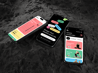 Concept for a fitness mobile app. Comment to get open file. colorful dark fitness minimal sans serif sports trending wellness