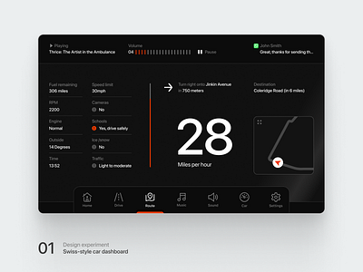 Swiss-style car dashboard concept car dashboard sf pro swiss typography ui ux