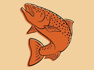 Jumping Trout apparel digital art fish fishing graphic design hunting illustration