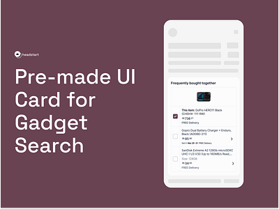 UI Card for Gadget Browsing app design ecommerce ecommerce app ecommerce website figma mobile app order history ui ui design ui kit uiux ux ux design