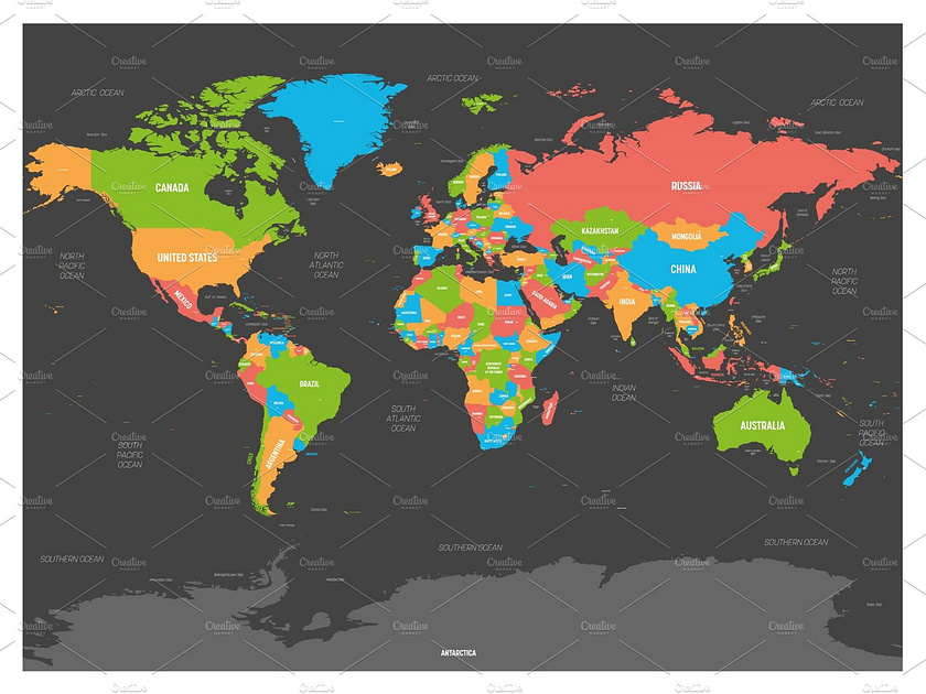 High Detailed Political Map Of World By Petr Polák On Dribbble