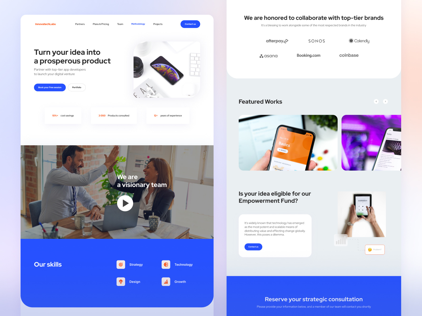 IT Company Landing Page Design 1024 blue branding color design desktop figma graphic design it it company land landing logo orange site ui ux web web design white