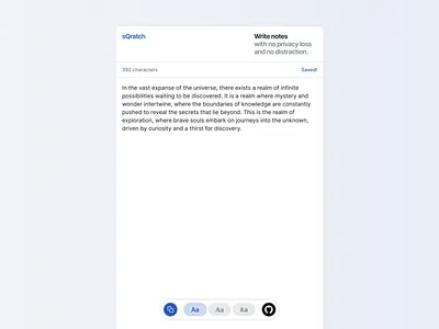SqratchPad interaction micro interaction note notepad text editor toolbar tooltip ui user interface ux
