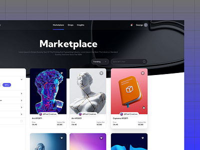 NFT Marketplace UI 3d art branding marketplace nextazy nft template ui ux web app web ui