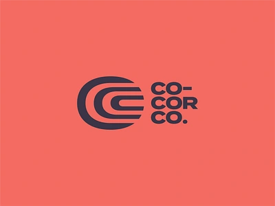 Co-cor co. abstract black branding c ccc circle corporate design extended geometric logo modernist monogram orange oval red technology type typography wide