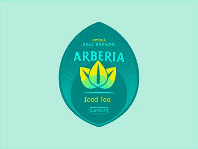 Arberia Iced Tea Logo badge branding design illustration illustrator logo typography vector