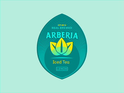 Arberia Iced Tea Logo badge branding design illustration illustrator logo typography vector