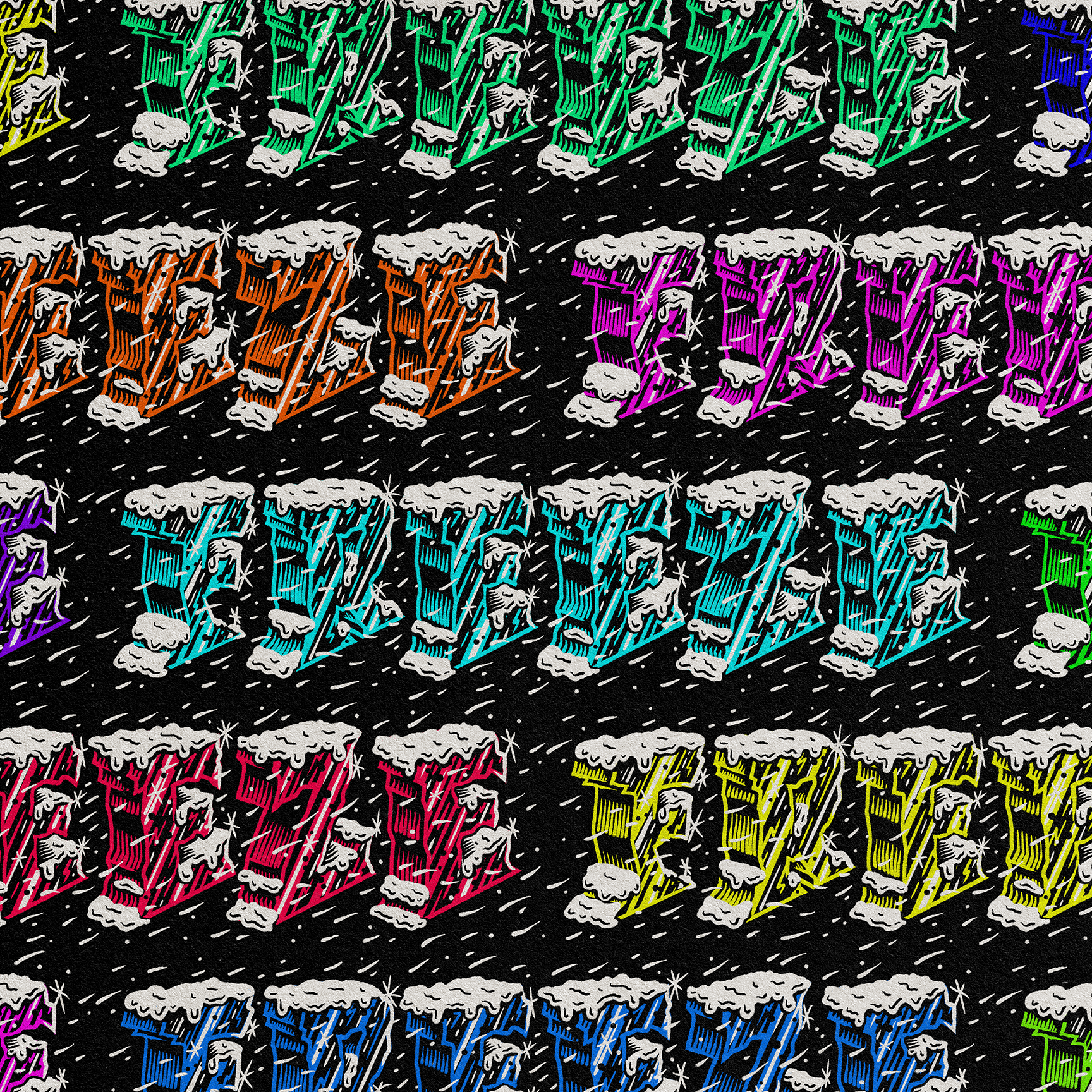 Frozen Caps block cold freeze frozen ice icy lettering snow type typography winter