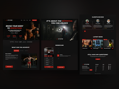 FIT TUTOR Full Landing Page creating gym website gymwebsite personal trainer personaltrainer ui uidesign ux uxdesign uxdesigner webdesign webdesigning