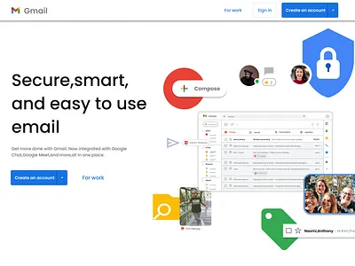Gmail Front Page Practice: Exploring UI Design branding front page gmail ui website