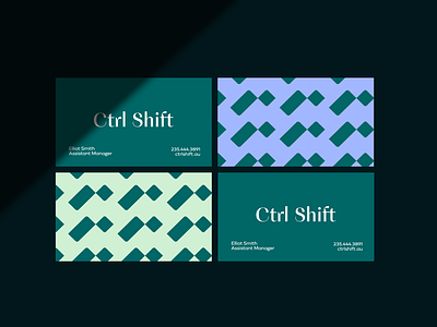 Ctrl Shift Business Cards angle blue brand branding business card design geometric graphic design green icon identity key logo logotype mark pattern teal vector visual