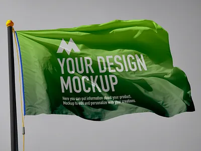Free Waving Flag Mockup PSD flag free free mockup freebies graphic design logo mockup mockup design mockup psd product design psd mockup